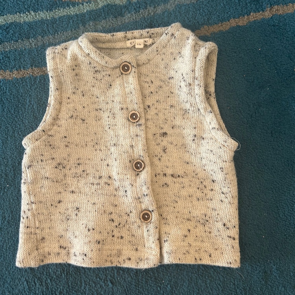 Siskin Magpie Baby & Kids Merino Wool Speckle Vest Size 1-2years